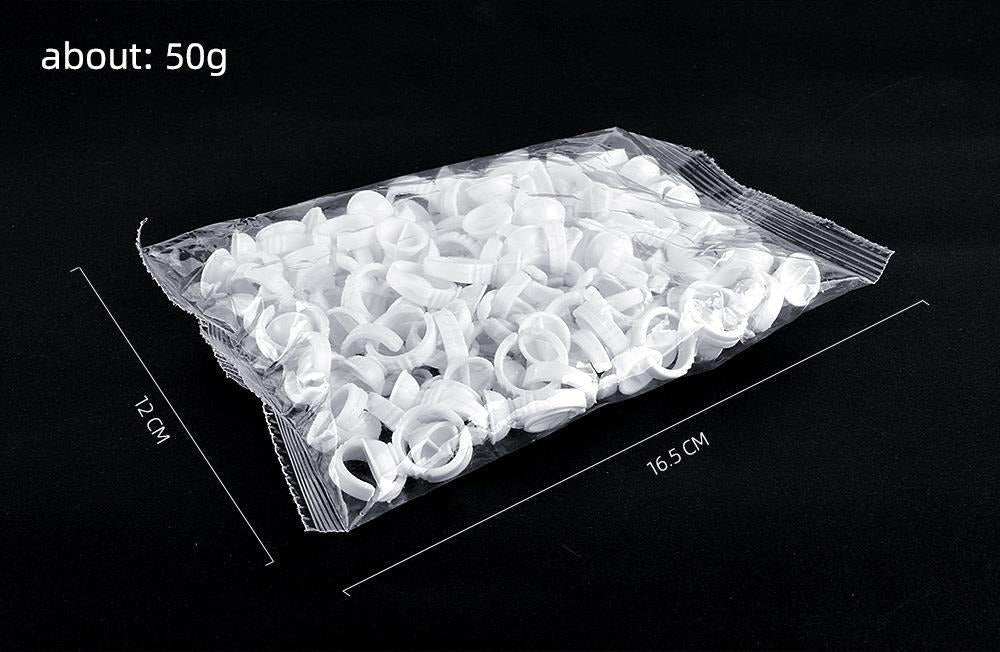 Disposable White Pigment Ring Cups – PMU Ink & Eyelash Glue Holder