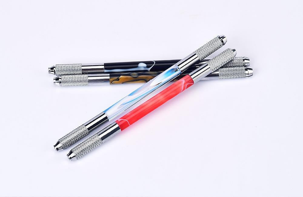 Double-Ended Acrylic Marble Manual PMU Pen – Multifunctional Microblading Blade Holder