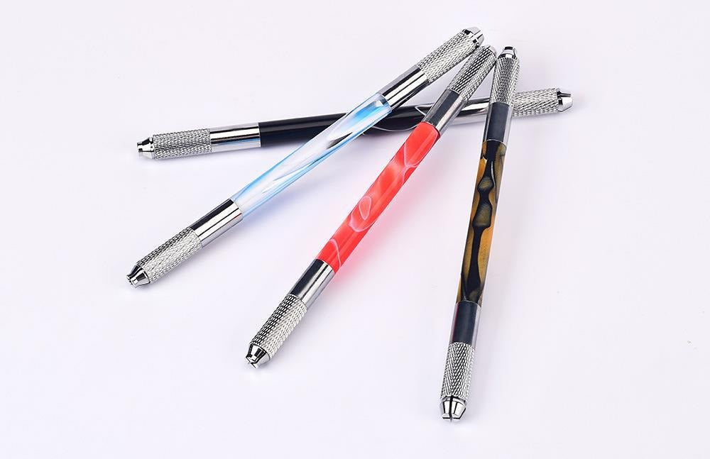 Double-Ended Acrylic Marble Manual PMU Pen – Multifunctional Microblading Blade Holder