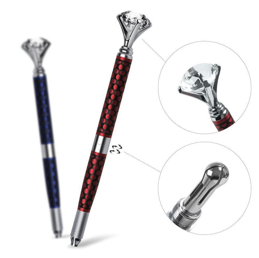 Double-Ended Diamond Manual PMU Pen – Multifunctional Microblading & Shading Hand Tool