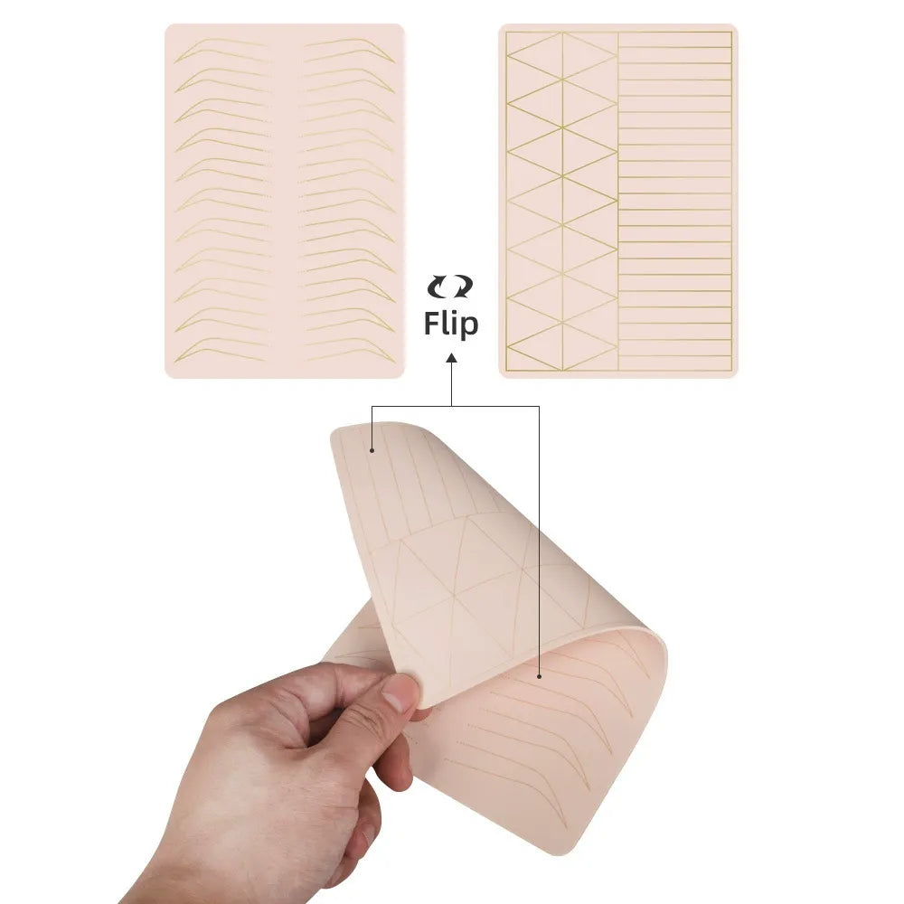 Double-Sided Multi-Functional Silicone PMU Practice Skin – Eyebrow, Lip & Linework Training Pad