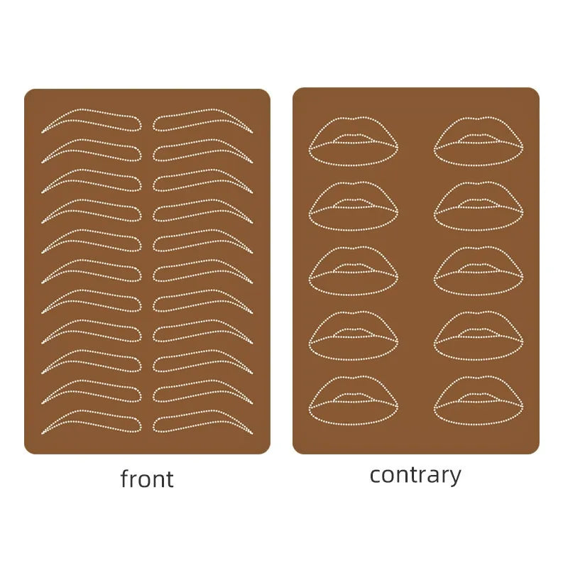 Double-Sided Multi-Functional Silicone PMU Practice Skin – Eyebrow, Lip & Linework Training Pad