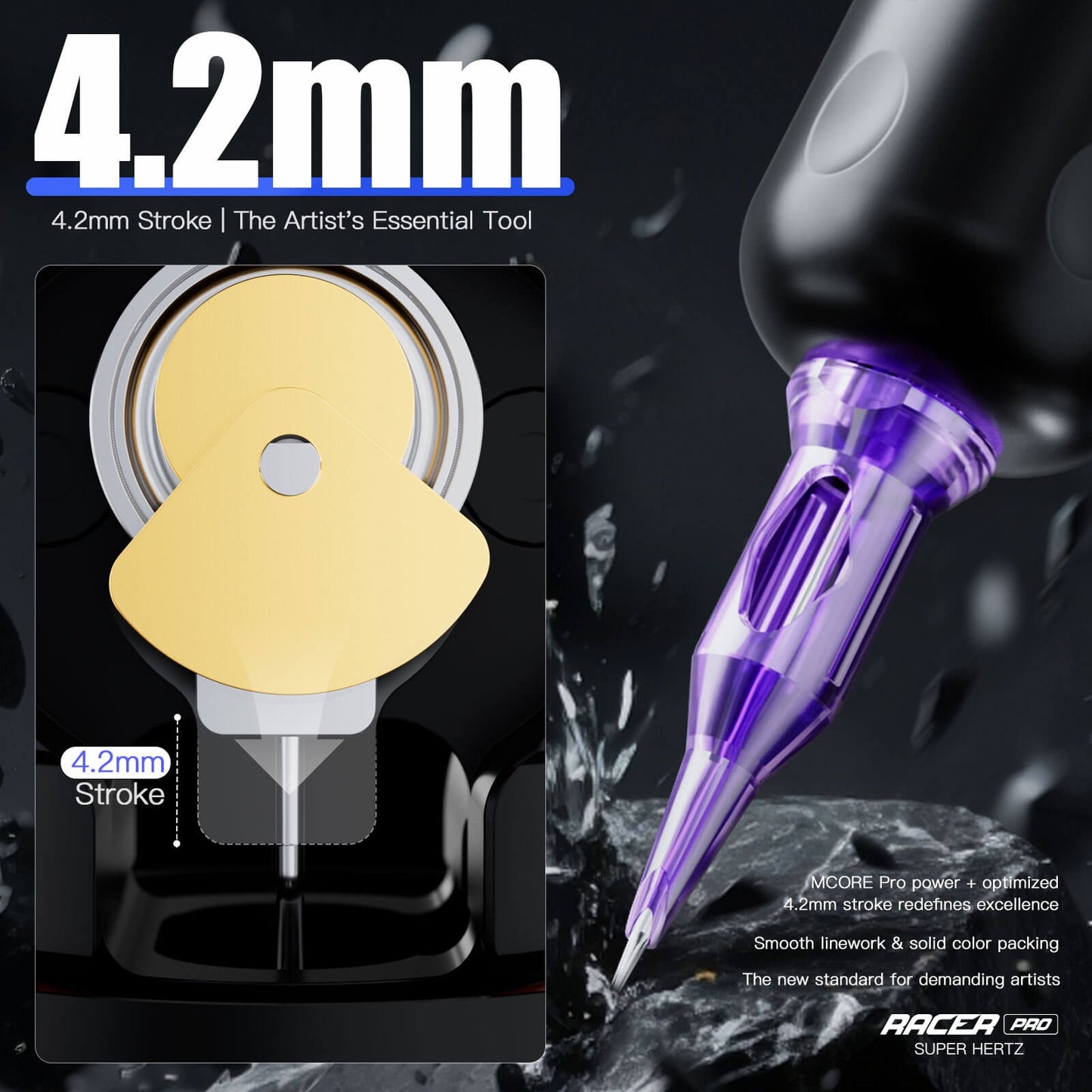 Dragonhawk Mast Racer Pro – Wireless Tattoo Pen Machine | 4.2mm Stroke Length - Free Shipping