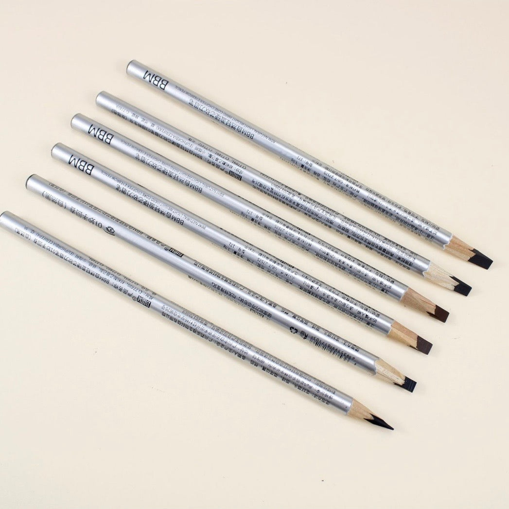 BBM Natural Lightweight Hard-Core Chisel Eyebrow Pencil – Waterproof Brow Mapping & Makeup Pencil – 12PCS/Pack