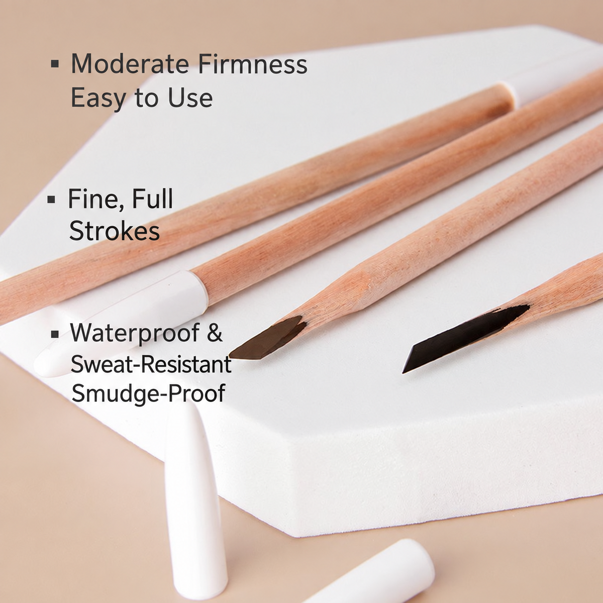 Professional Wooden Round-Core Machete Eyebrow Pencil – Waterproof Brow Mapping & Hairstroke Design Pencil, 12PCS/Pack