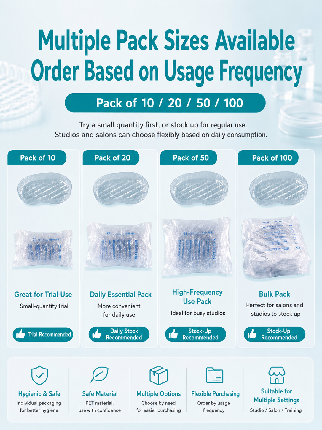 Disposable PMU Tray – Individually Wrapped Hygienic Kidney-Shaped Tray for PMU, Tattoo & Beauty Procedures