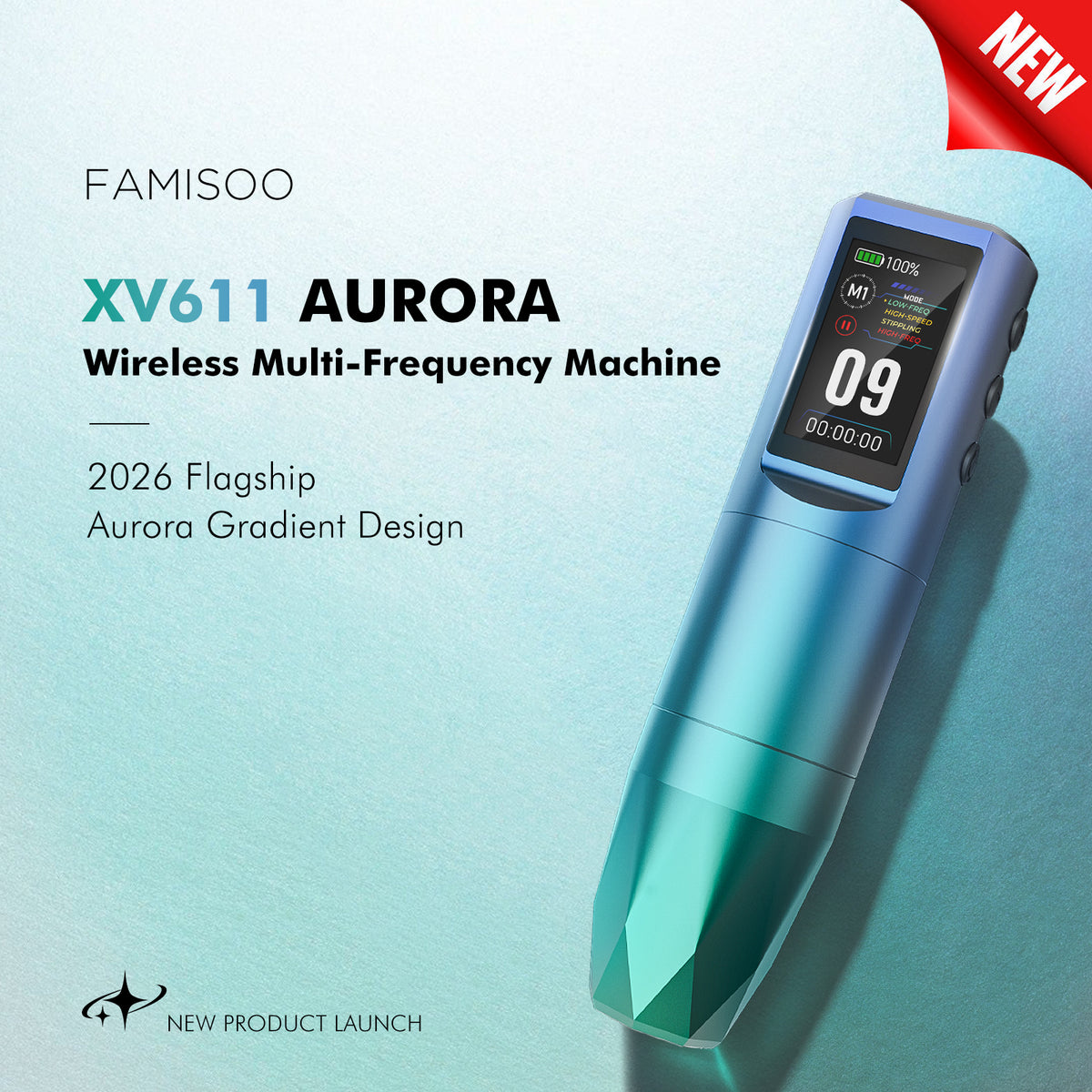 FAMISOO XV611 AURORA Wireless Multi-Frequency PMU Machine – 4 Smart Modes, 3.5mm Stroke