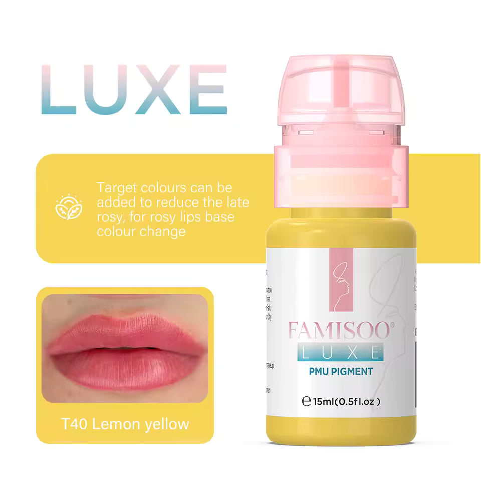 FAMISOO® LUXE Rose 15ml Liquid Lip PMU Pigment – 12 Colors for Lip Blush