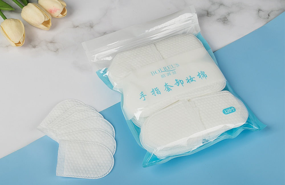 Finger Pouch Makeup Remover Cotton Pads – 120 pcs Pack