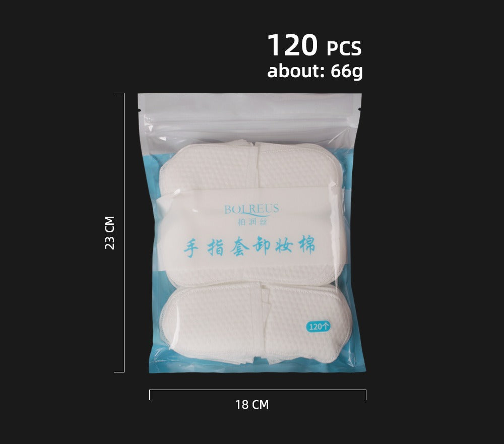 Finger Pouch Makeup Remover Cotton Pads – 120 pcs Pack
