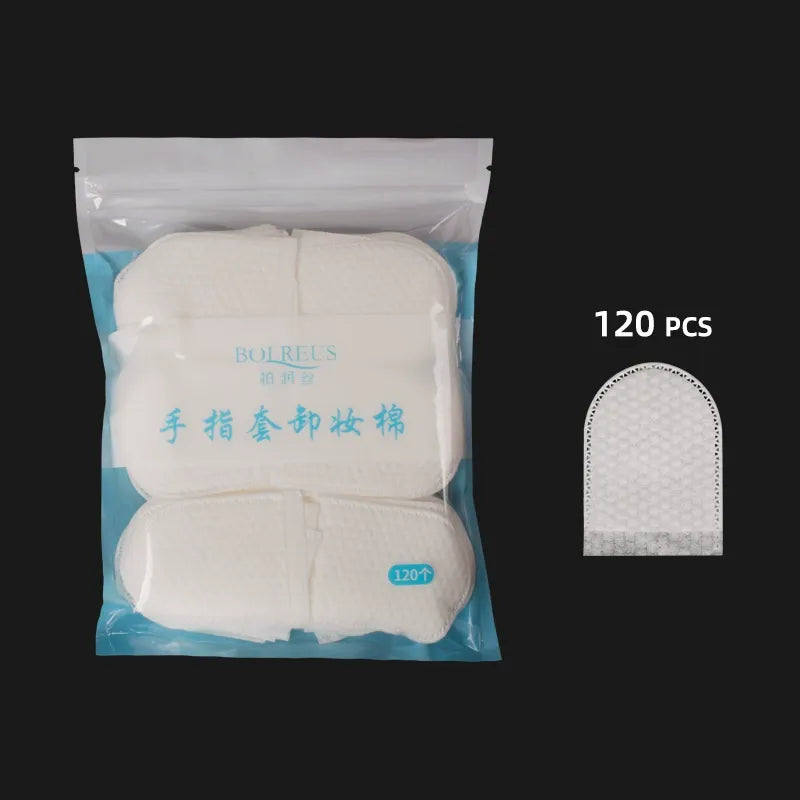 Finger Pouch Makeup Remover Cotton Pads – 120 pcs Pack