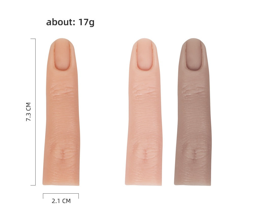 Flexible Silicone Nail Practice Finger – Bendable Manicure Training Finger Model