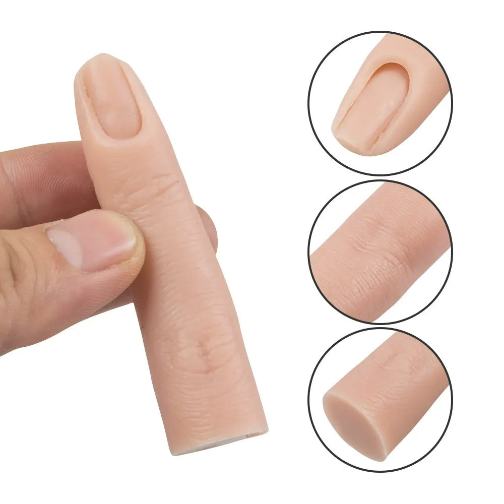 Flexible Silicone Nail Practice Finger – Bendable Manicure Training Finger Model