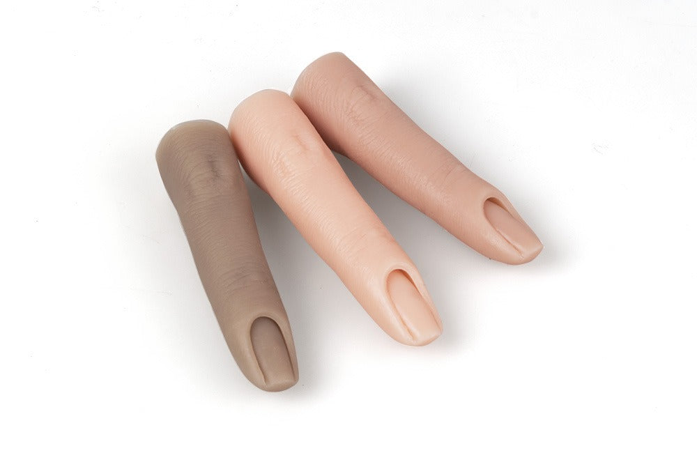 Flexible Silicone Nail Practice Finger – Bendable Manicure Training Finger Model