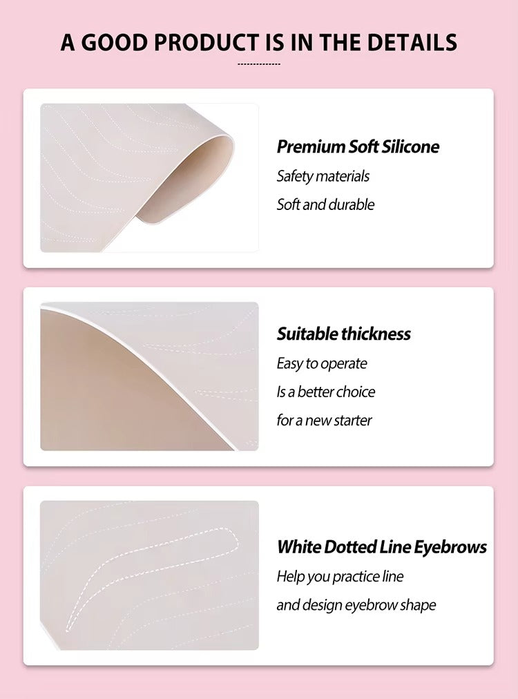 Inkless Practice Skin with White Dotted Line Eyebrows