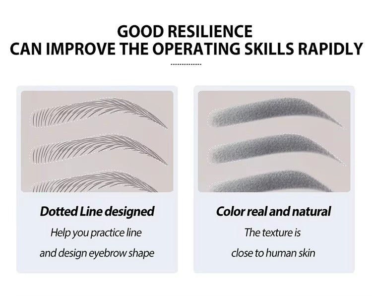 Inkless Practice Skin with White Dotted Line Eyebrows