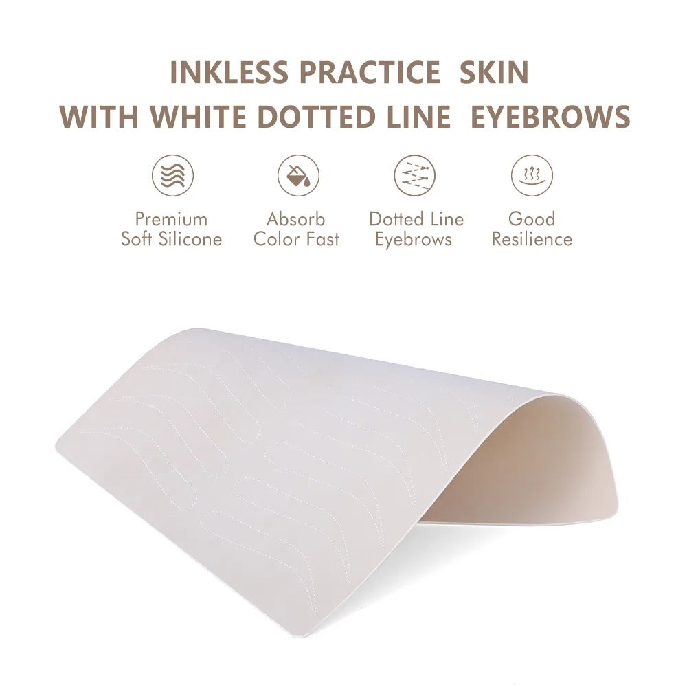 Inkless Practice Skin with White Dotted Line Eyebrows