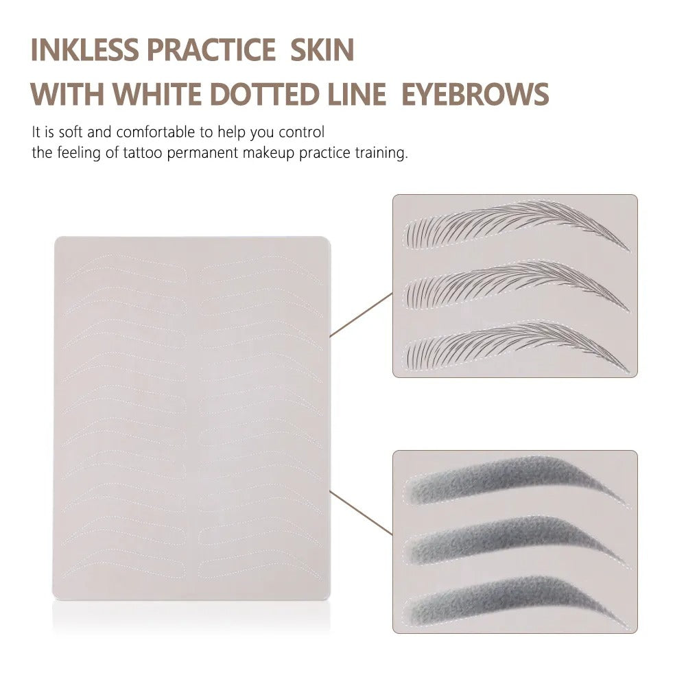 Inkless Practice Skin with White Dotted Line Eyebrows