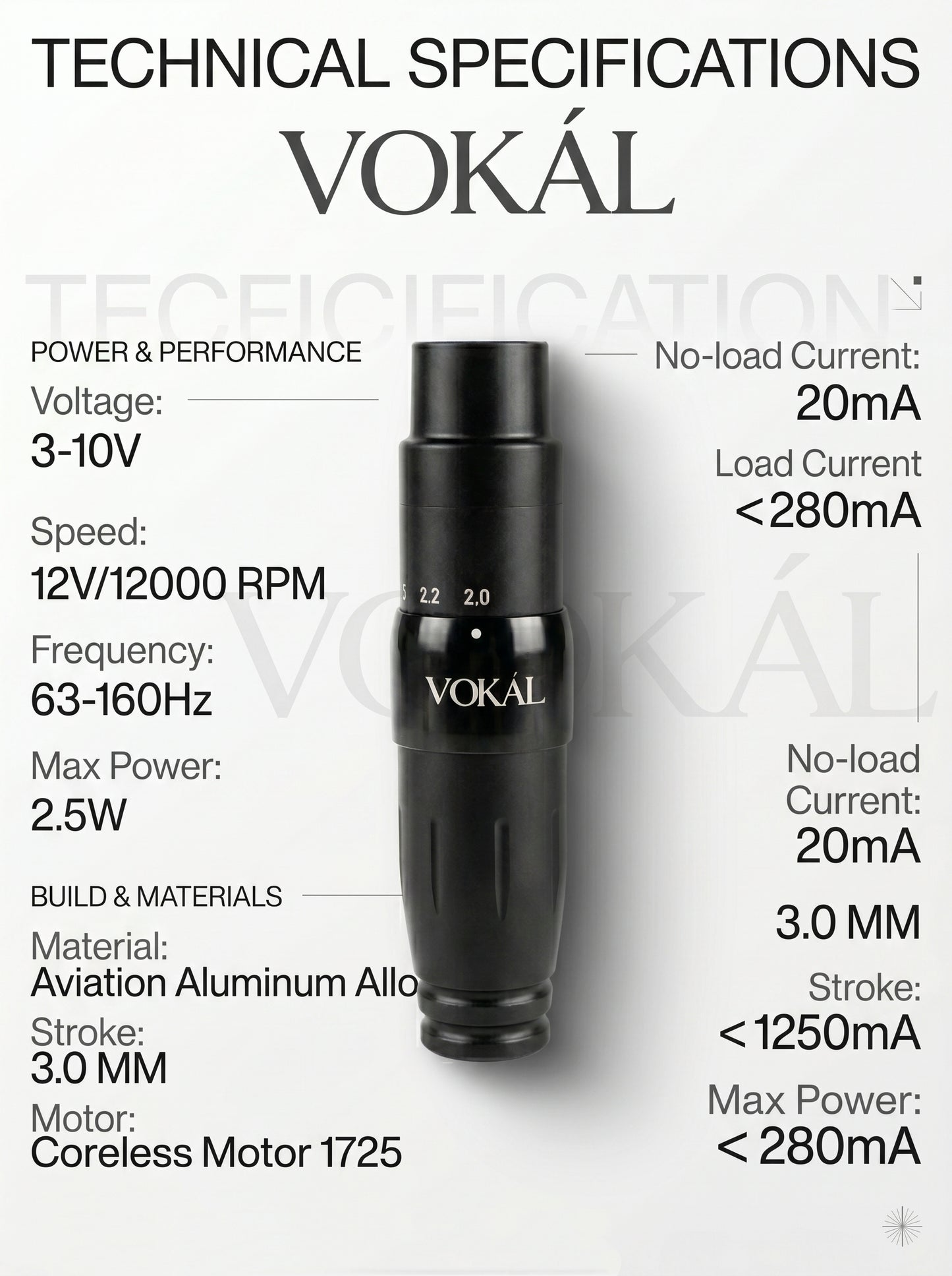 VOKÁL PMU MACHINE V01 — Professional Brushless Device