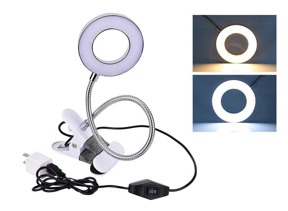 LED PMU Clamp Light – Adjustable Cold & Warm Light Beauty Lamp for Permanent Makeup, Nail & Lash Studio