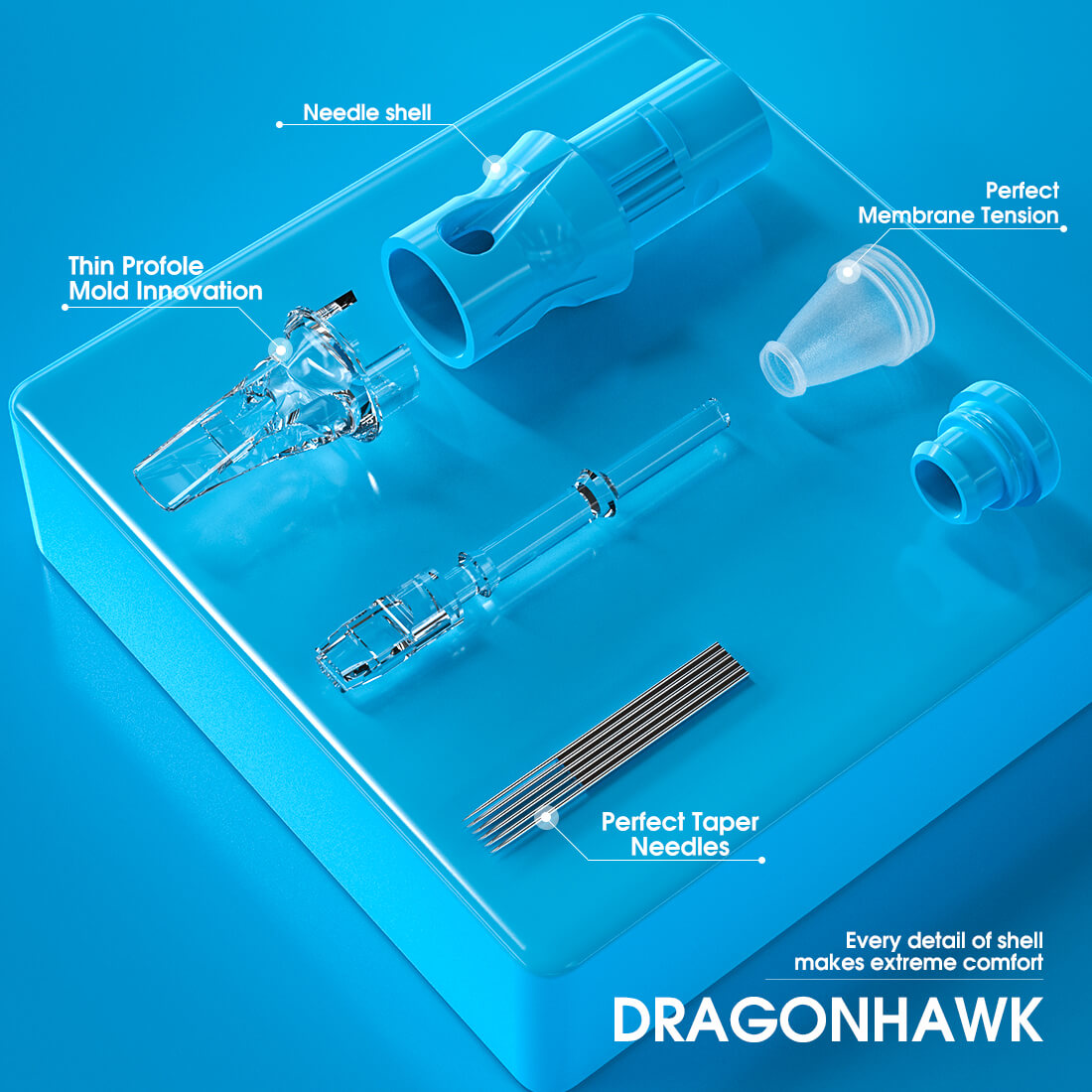 DragonhawkLabs Cartridges Needles – Box of 50