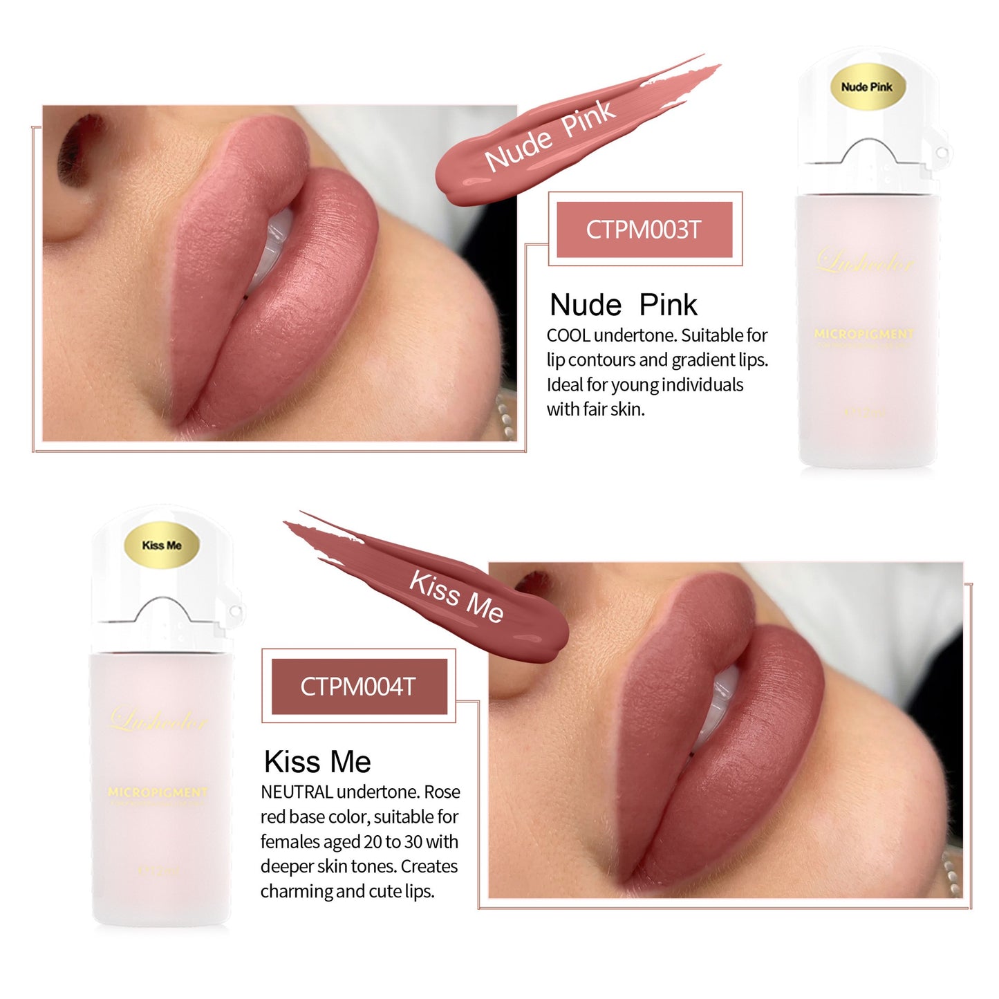 Lushcolor Red Pepper (Y) – Vibrant Warm Red Lip Blush PMU Pigment | 12ml