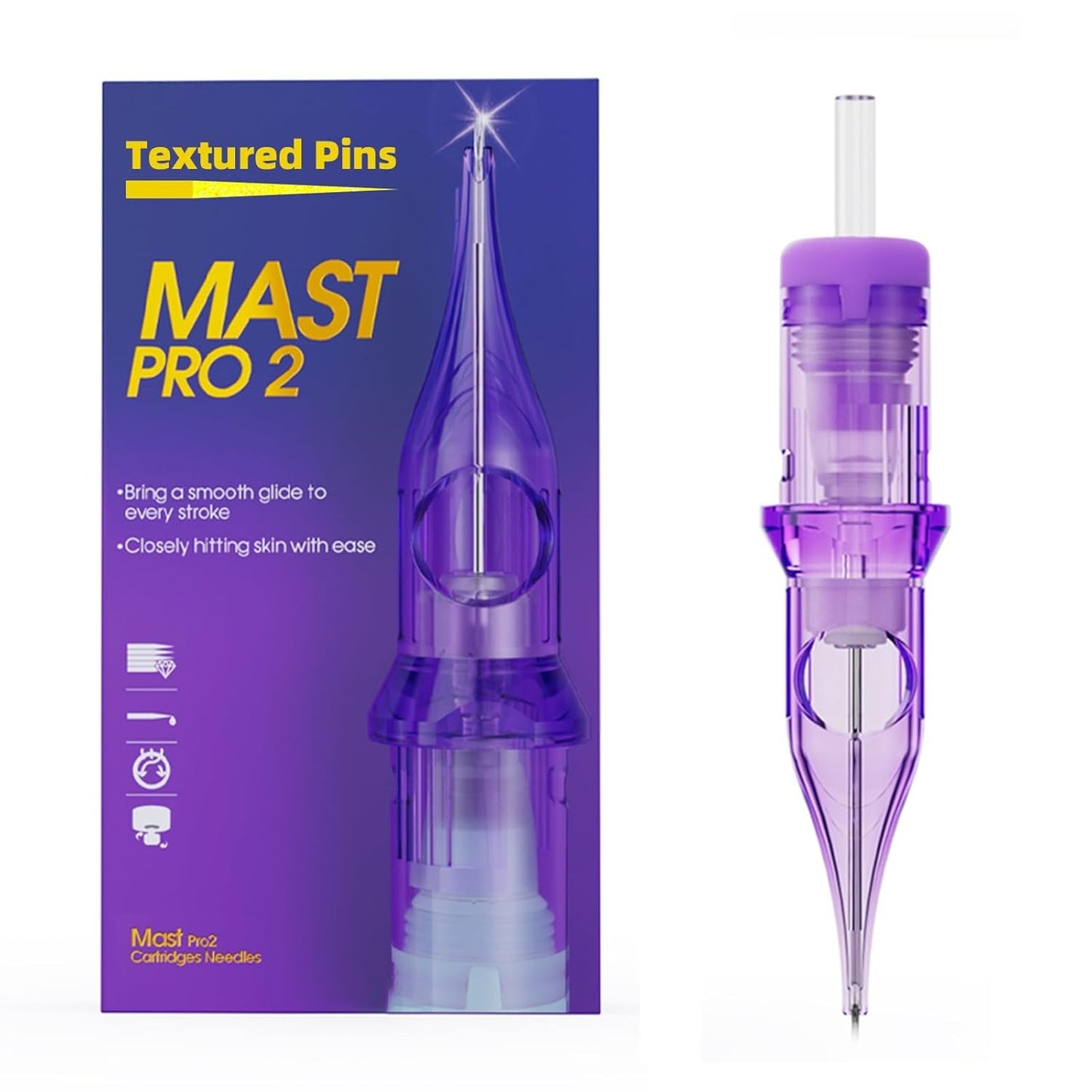MAST Pro 2 Textured Tattoo Needle Cartridges | Premium Textured Pin Cartridge Needles for Better Ink Flow & Consistent Tattoo Performance