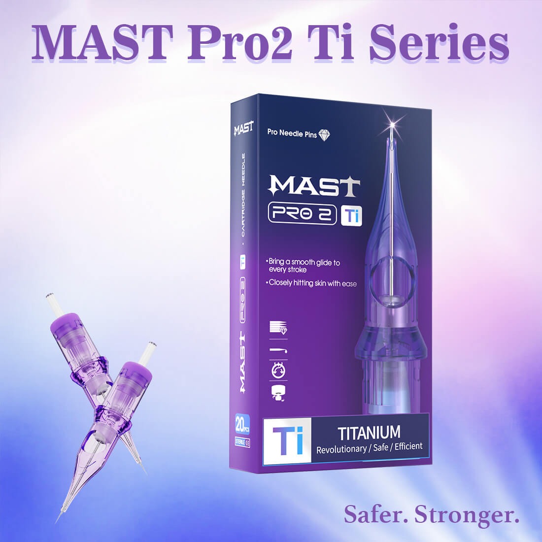 MAST Pro 2 Titanium Series Tattoo Cartridge Needles – Box of 20