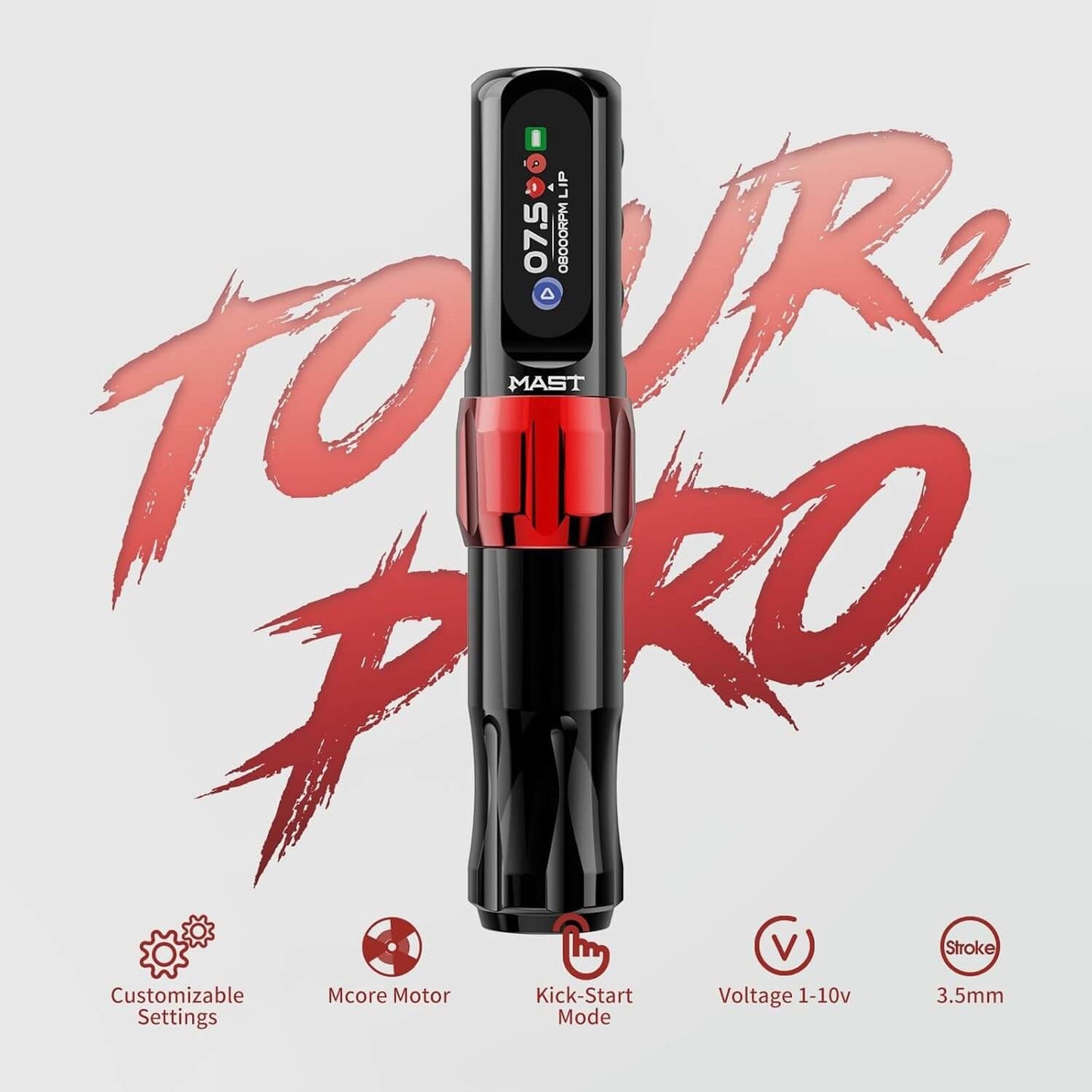 MAST Tour 2 Pro Wireless Tattoo Pen Machine | 3.5mm Stroke Lightweight PMU & Tattoo Machine