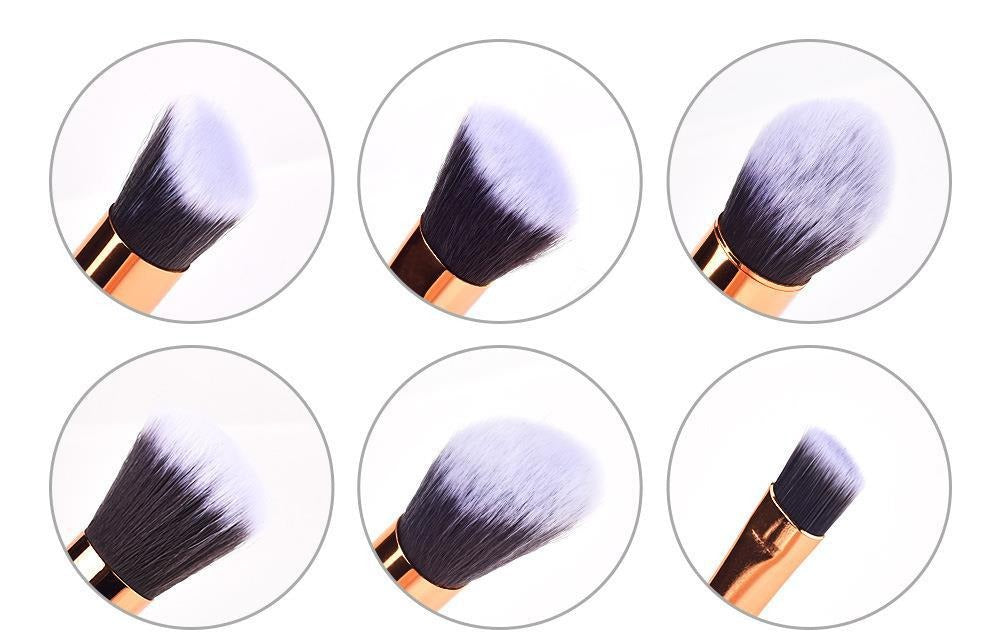 Marble Pattern Makeup Brush Set – 10pcs Professional Cosmetic Brush Kit