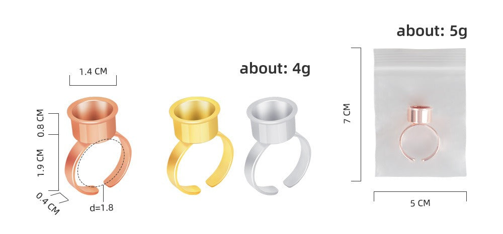 Metal Pigment Ring Cups – Rose Gold, Gold & Silver PMU Ink Holders