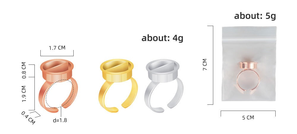 Metal Pigment Ring Cups – Rose Gold, Gold & Silver PMU Ink Holders