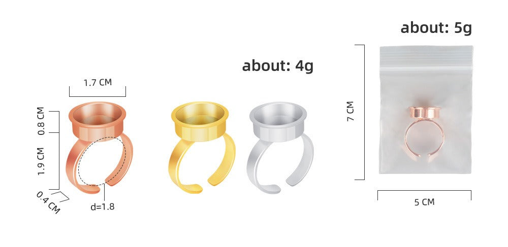 Metal Pigment Ring Cups – Rose Gold, Gold & Silver PMU Ink Holders