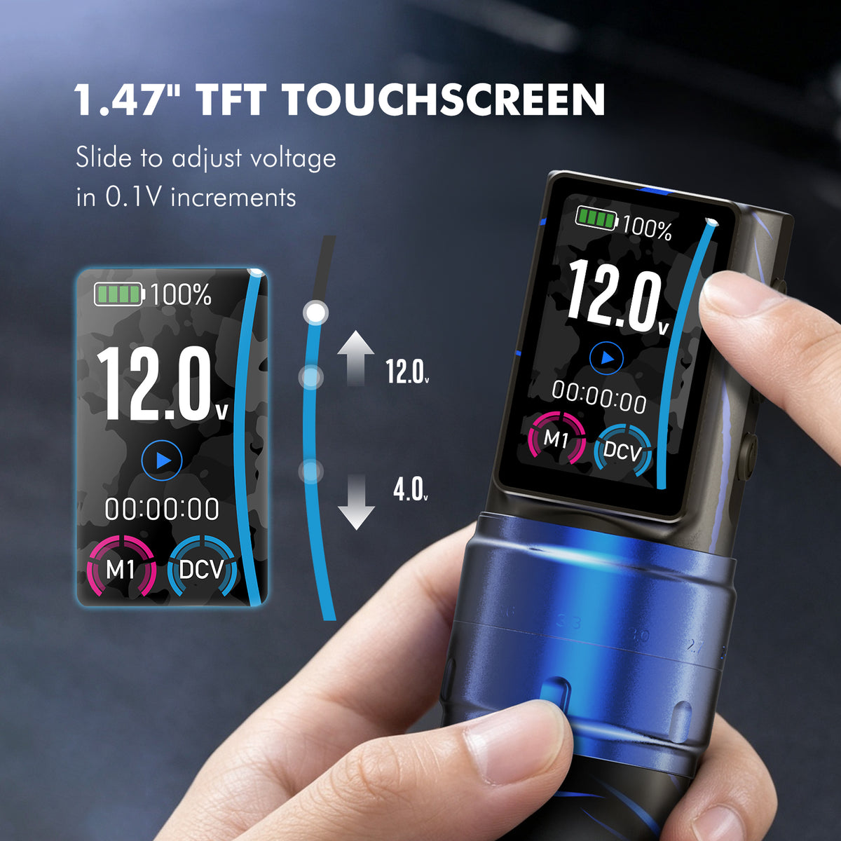 NECCIH CHROMASTRIKE Wireless Tattoo Machine – Adjustable Stroke, Dual 1800mAh Batteries
