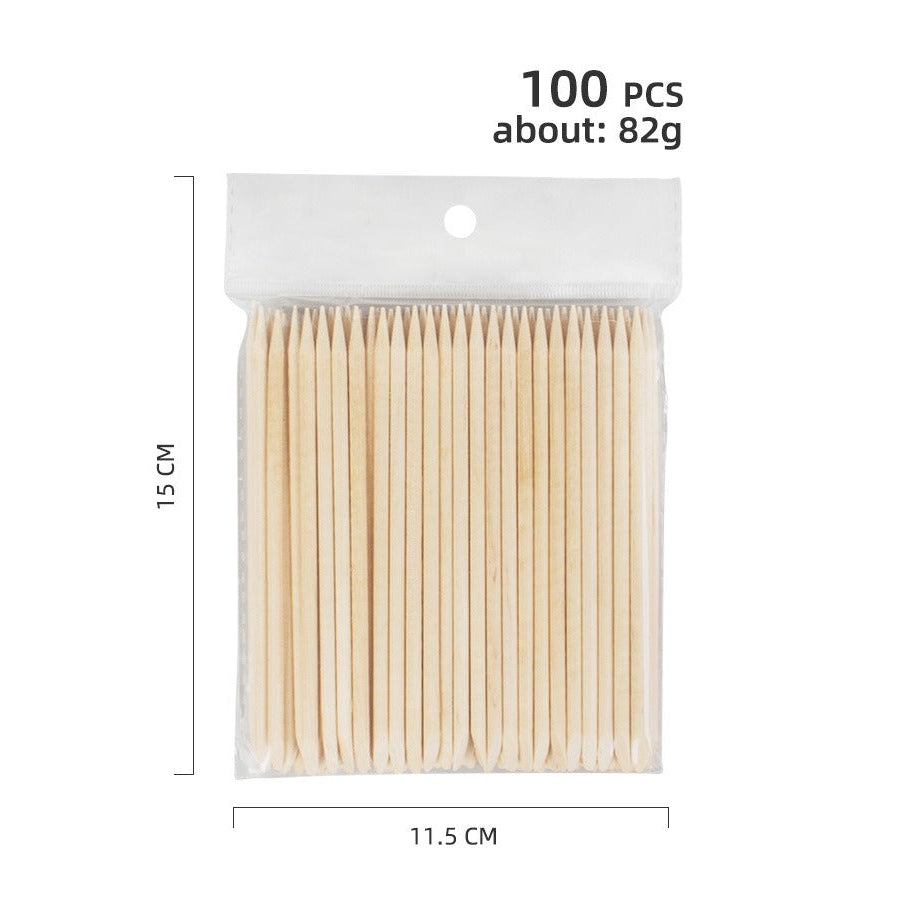 Nail & Cuticle Wooden Stick Set | About 100PCS Disposable Manicure Bamboo Sticks