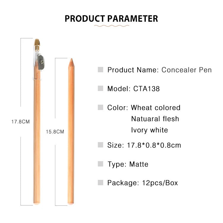 PMU Concealer Pen Brow & Lip Corrector Pencil with Built-in Sharpener Cap