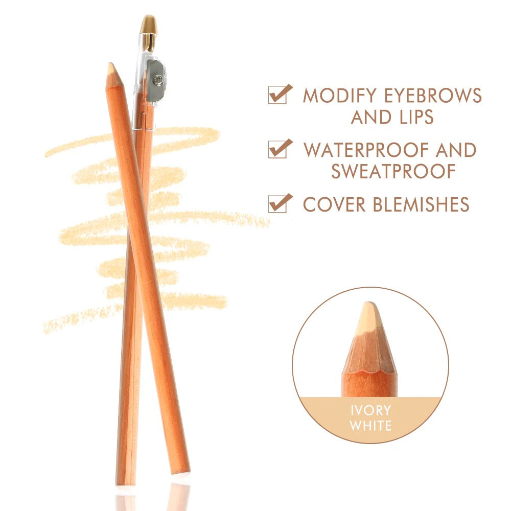 PMU Concealer Pen Brow & Lip Corrector Pencil with Built-in Sharpener Cap