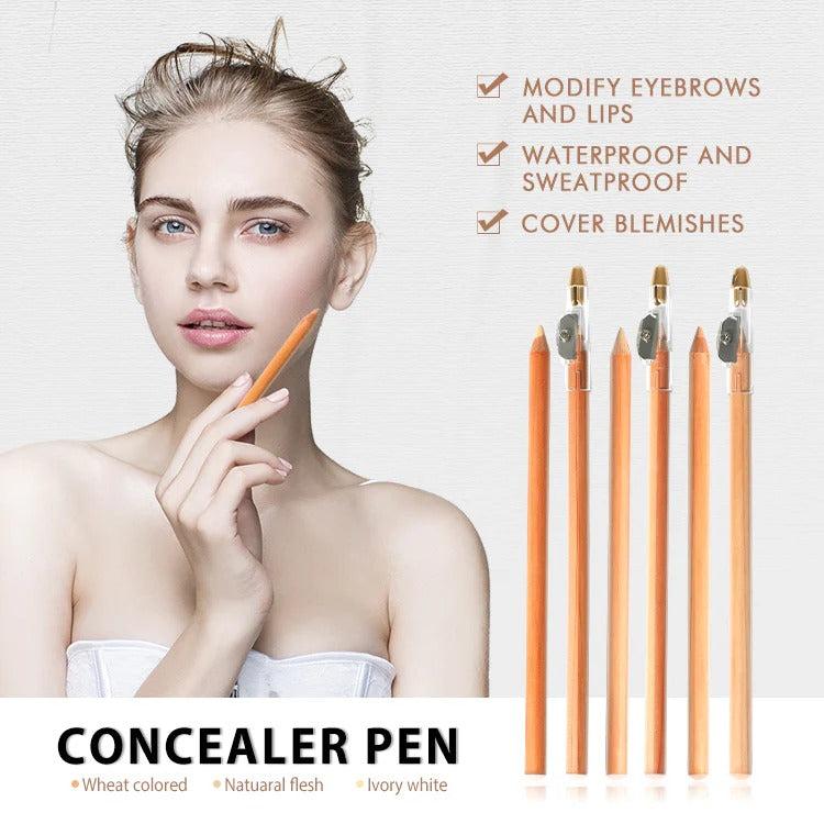 PMU Concealer Pen Brow & Lip Corrector Pencil with Built-in Sharpener Cap