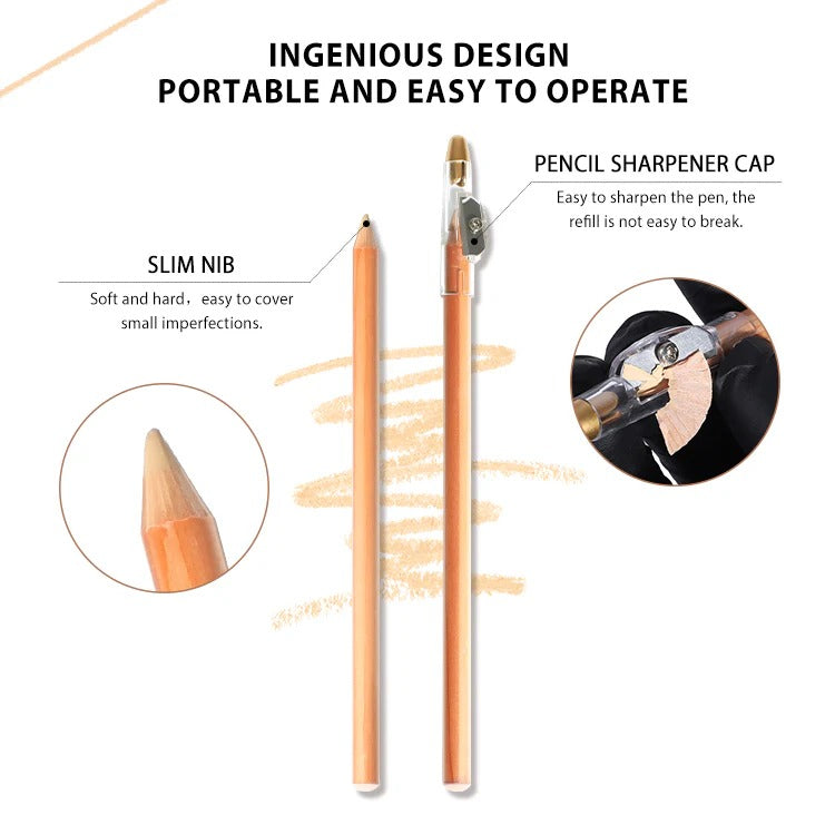 PMU Concealer Pen Brow & Lip Corrector Pencil with Built-in Sharpener Cap