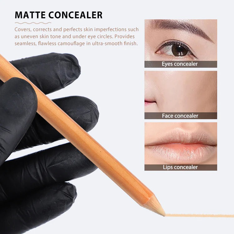 PMU Concealer Pen Brow & Lip Corrector Pencil with Built-in Sharpener Cap