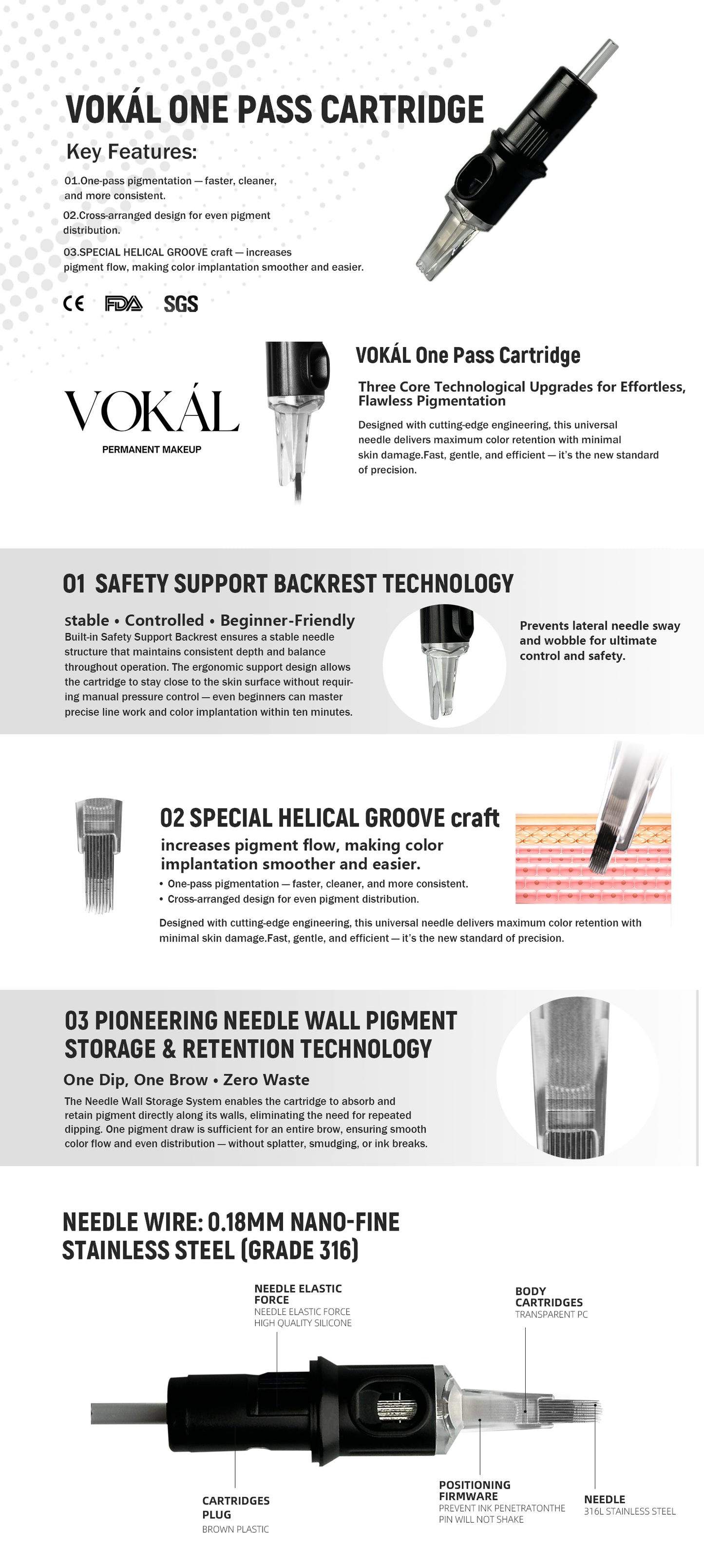 Precision Glide Support Needle – Single Needle Cartridge (10pcs/Box)