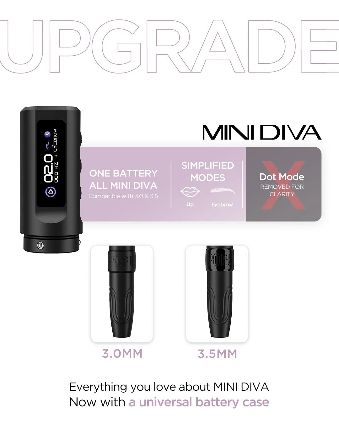 💜POPU MINI DIVA – 2V Start-up Wireless PMU Machine with 3.0mm Stroke - Free Shipping