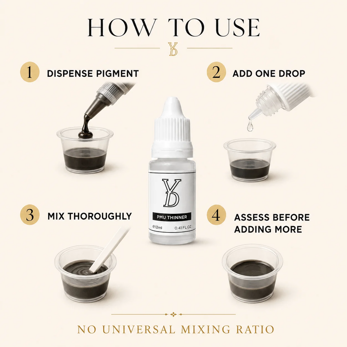 YD INOCREAM Inorganic Brow Pigment – 7 Mineral Cream Shades for Brows & Correction