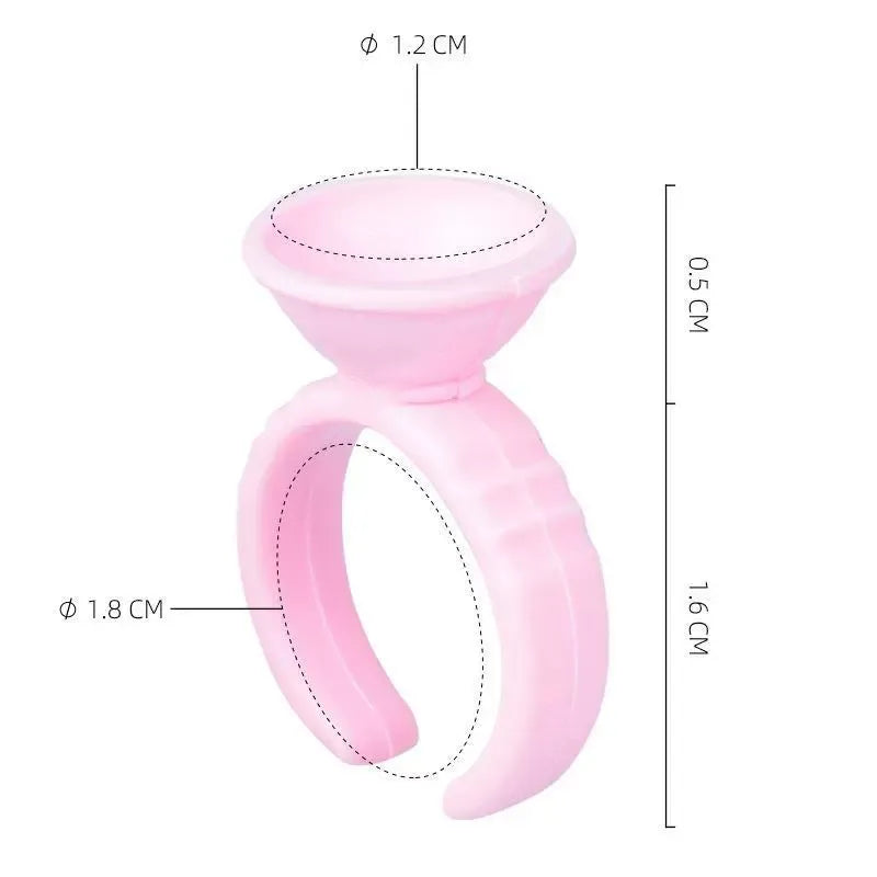 Pink PMU Pigment Ring Cups – Divided & Non-Divided Finger Ink Cups