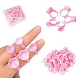 Pink PMU Pigment Ring Cups – Divided & Non-Divided Finger Ink Cups