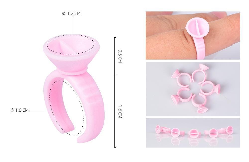Pink PMU Pigment Ring Cups – Divided & Non-Divided Finger Ink Cups