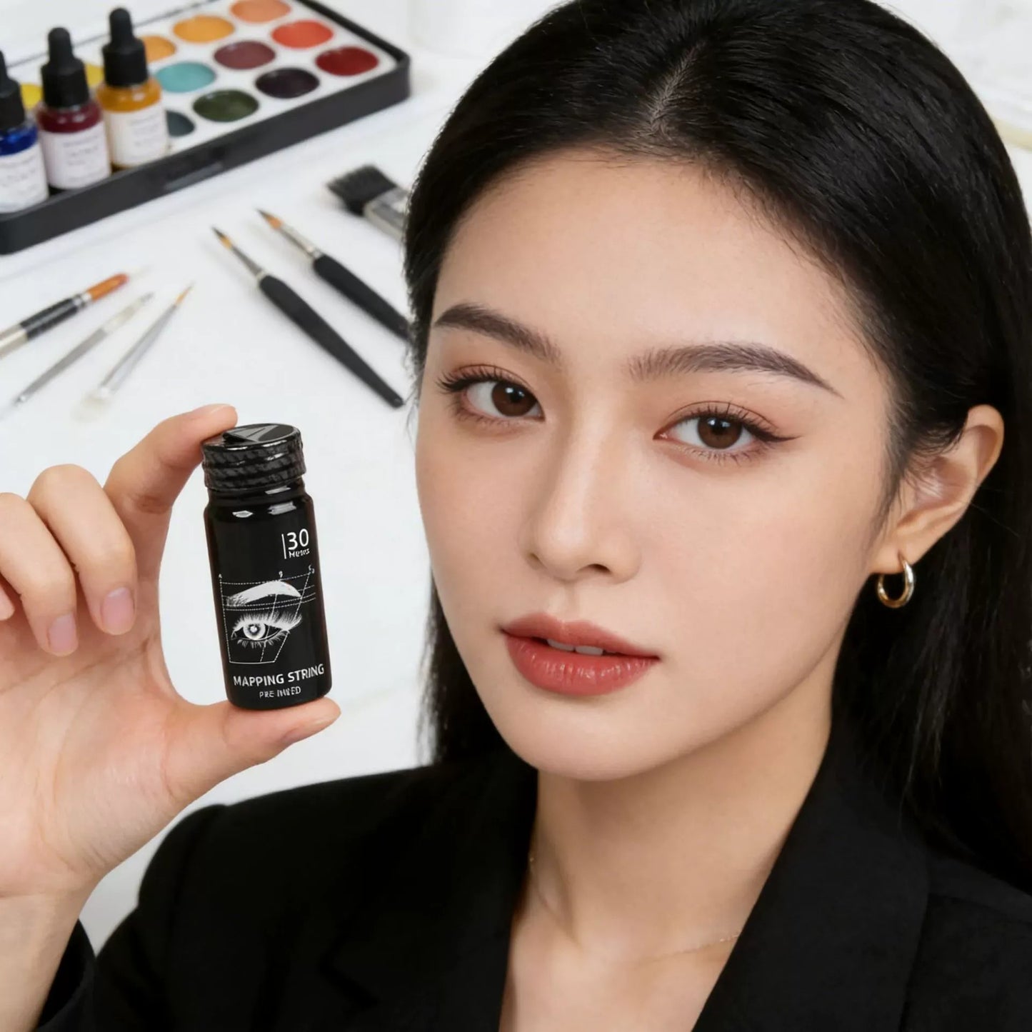 Pre-Inked Eyebrow Mapping String