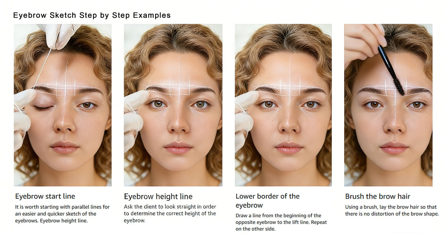 Pre-Inked Eyebrow Mapping String
