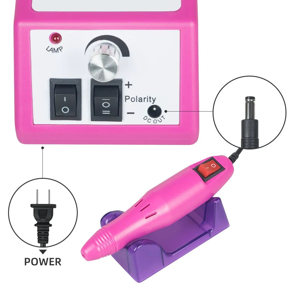 Professional 20,000 RPM Electric Nail Drill Machine Set – Adjustable Speed Manicure & Pedicure Tool