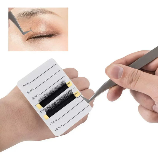 Professional Acrylic Eyelash Extension Length Mapping Board – Black & White Mixed Lash Display Tool